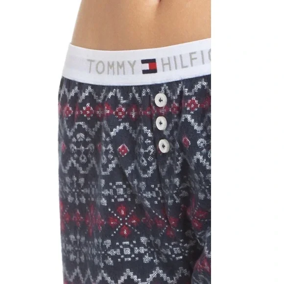 NEW Tommy Hilfiger Snowflake Pajama Pants Size Small - Picture 2 of 9